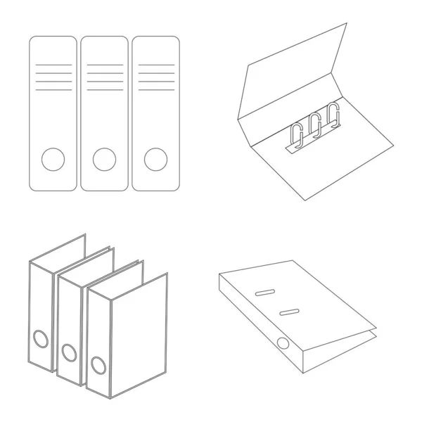 Binder Ícone Vetor Ilustração Design Plano — Vetor de Stock