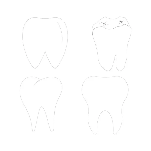 Ícone Dente Vetorial Ícone Dentista Modelo Design Logotipo Ilustração —  Vetores de Stock