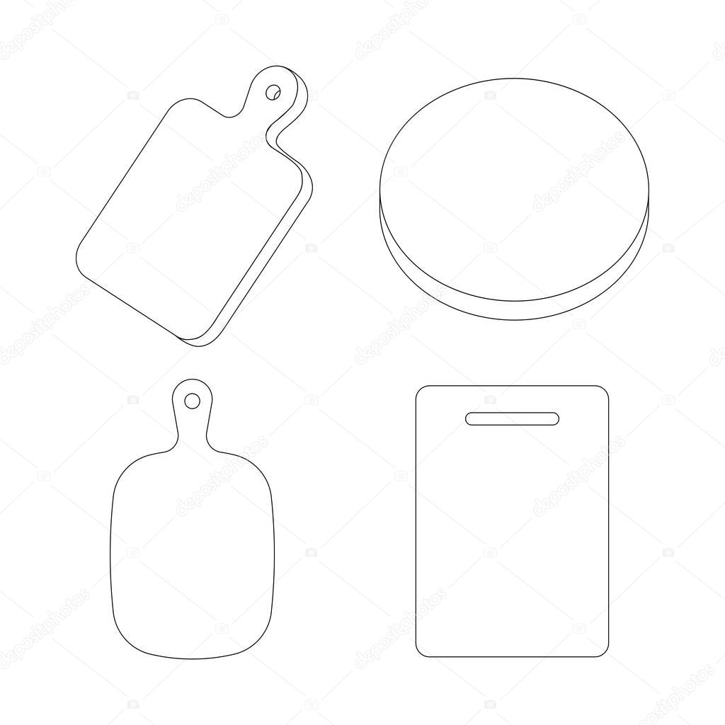 Cutting board - kitchen utensils logo vector design template