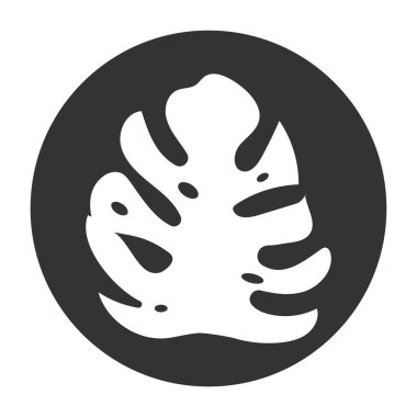 Monstera yaprağı ikon vektör tasarım şablonu