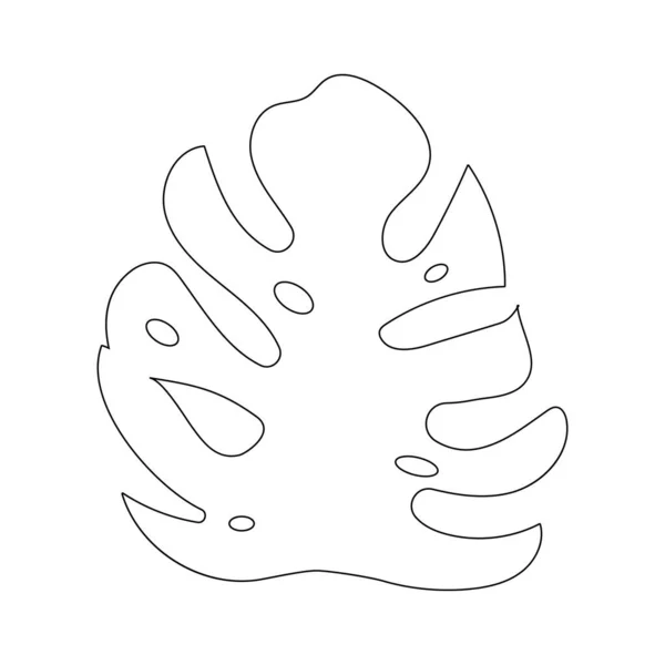 Modèle Conception Vectorielle Icône Feuille Monstera — Image vectorielle