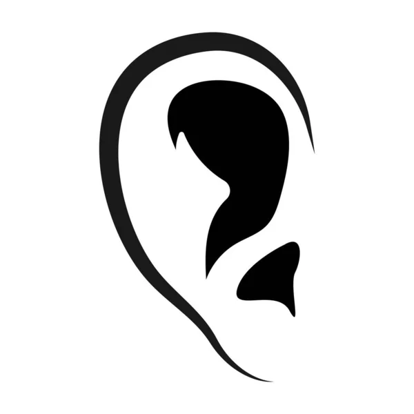 Ikona Ušního Vektoru Symbol Sluchu Jednoduchý Plochý Design Pro Web — Stockový vektor