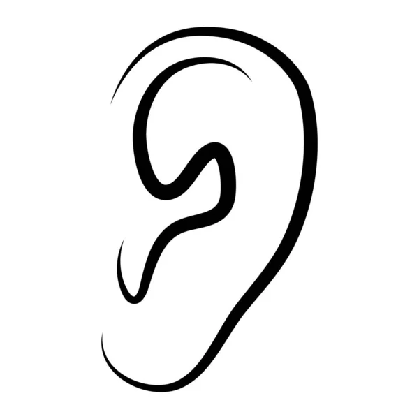 Ohrenvektorsymbol Hörsymbol Einfaches Flaches Design Für Web Oder Mobile — Stockvektor