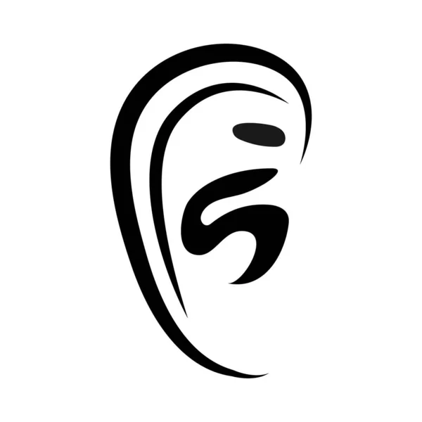 Ohrenvektorsymbol Hörsymbol Einfaches Flaches Design Für Web Oder Mobile — Stockvektor