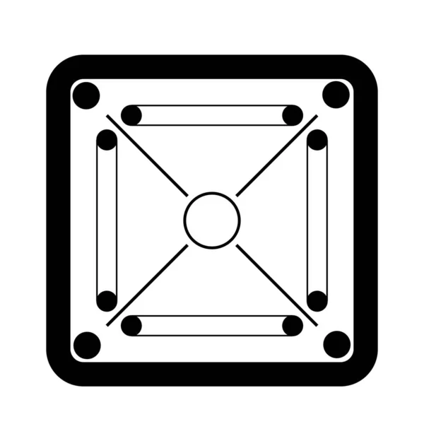 Carrom Table Icon Vector Illustration Symbol Design — Stock Vector