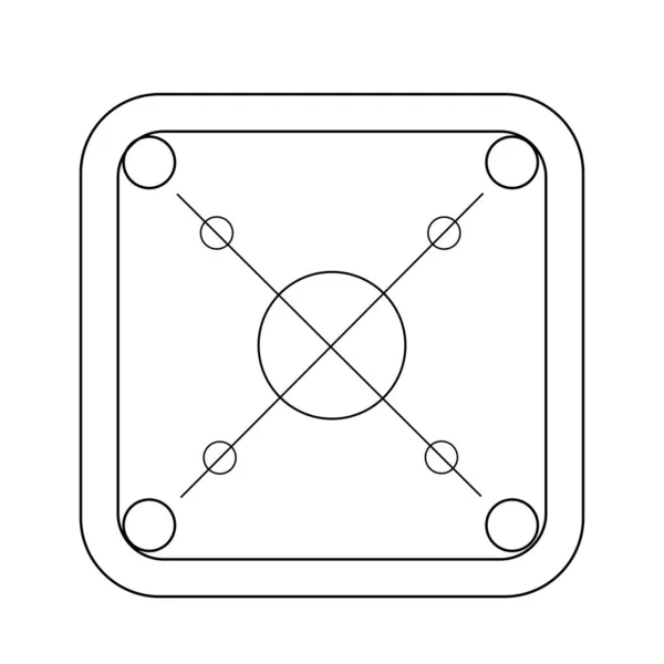 Carrom Table Icon Vector Illustration Symbol Design — Image vectorielle