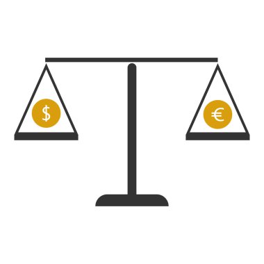 Currency Exchange Analysis and Comparison Vector Icon Design