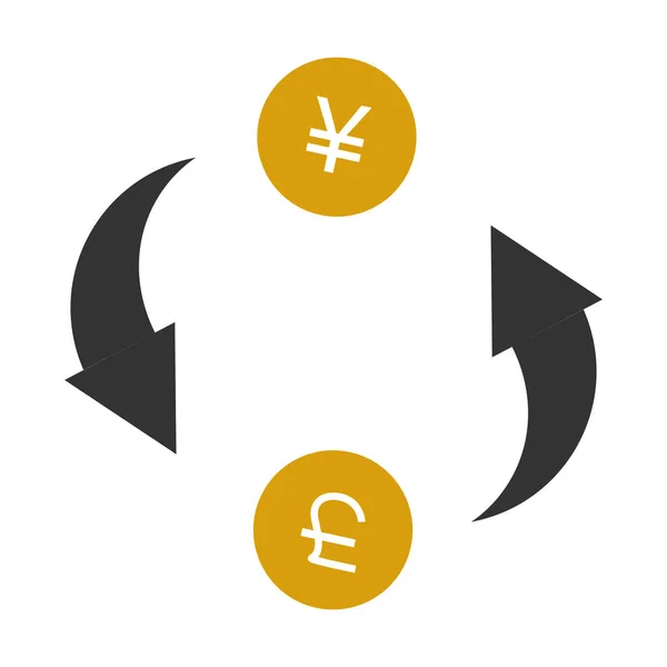 Currency Exchange Analysis Comparison Vector Icon Design — Stock Vector