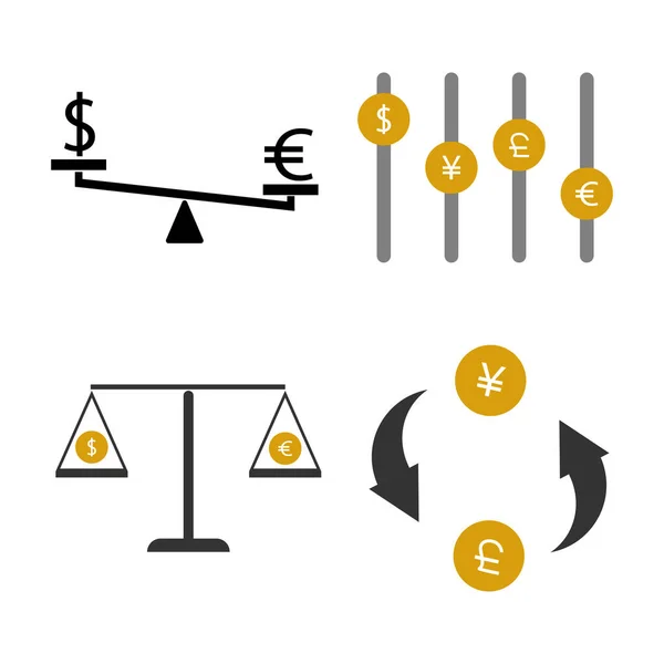 Currency Exchange Analysis Comparison Vector Icon Design — Stock Vector