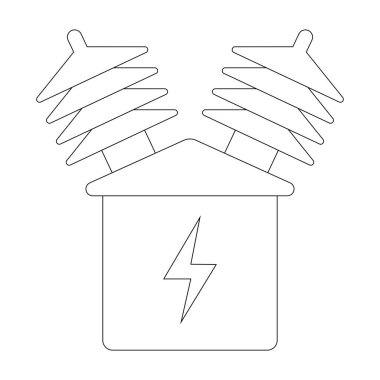 yüksek voltaj elektriksel transformatör simge vektör tasarımı