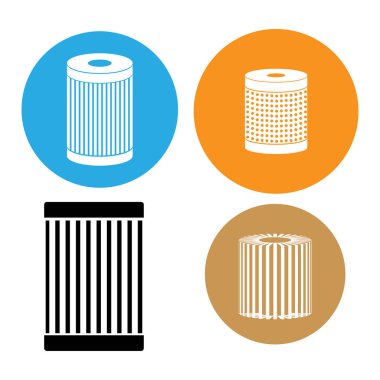 araba yağı filtresi simge vektör illüstrasyon sembolü tasarımı