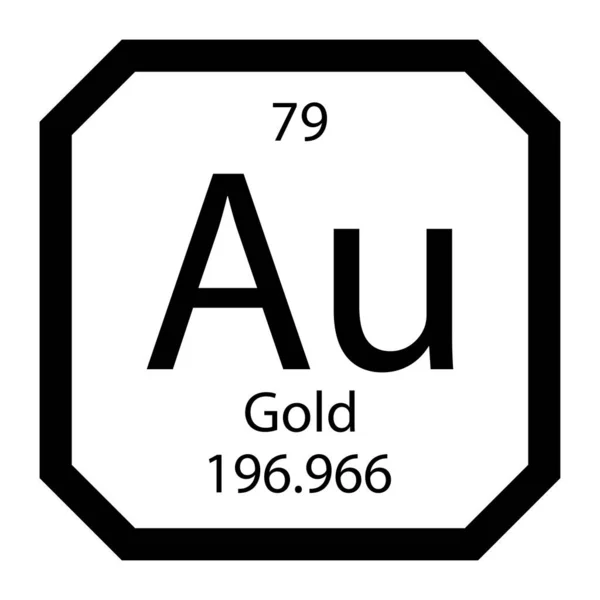 Element Układu Okresowego Symbol Chemiczny Cząsteczki Aurum Ikona Wektora Chemii — Wektor stockowy