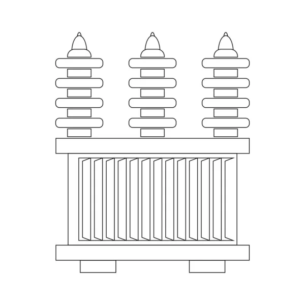 High Voltage Electrical Transformer Icon Vector Symbol Design — Stock Vector