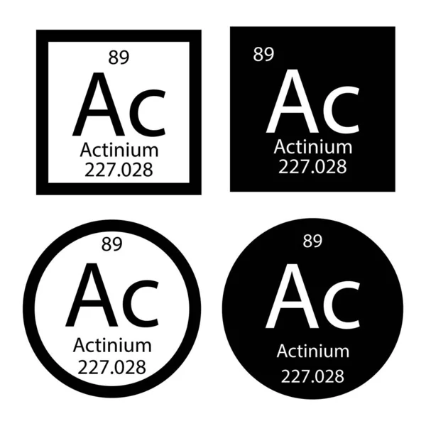 Periodický Prvek Tabulky Chemický Symbol Aktinium Molekula Chemie Vektorový Atom — Stockový vektor