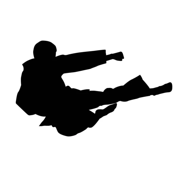 Εικονίδιο Του Ανθρώπου Που Κάνει Taekwondo Λάκτισμα Διανυσματικό Σχεδιασμό Απεικόνισης — Διανυσματικό Αρχείο
