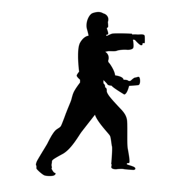 Ikona Člověka Který Dělá Taekwondo Kop Vektorové Ilustrace Design — Stockový vektor