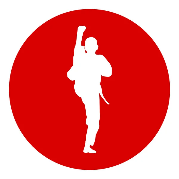 Symbol Des Mannes Der Taekwondo Kick Vektor Illustration Design — Stockvektor