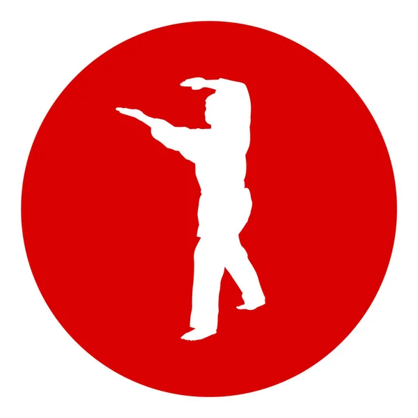 Εικονίδιο Του Ανθρώπου Που Κάνει Taekwondo Λάκτισμα Διανυσματικό Σχεδιασμό Απεικόνισης — Διανυσματικό Αρχείο
