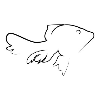 Japon balığı simgesi vektör çizimi