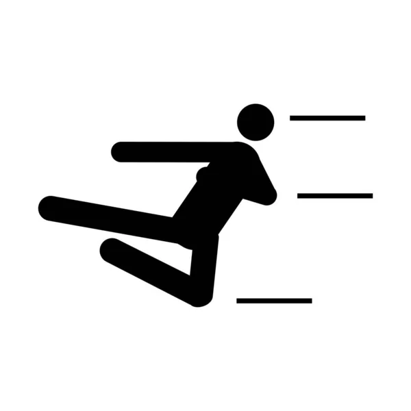 Icoon Van Mens Doet Taekwondo Kick Vector Illustratie Ontwerp — Stockvector