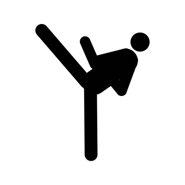 Ikon Ember Csinál Taekwondo Rúgás Vektor Illusztráció Tervezés — Stock Vector