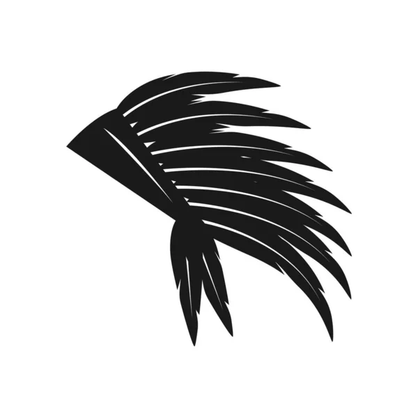 Jefe Nativo Americano Jefe Indio Logo Vector Ilustración Diseño — Vector de stock