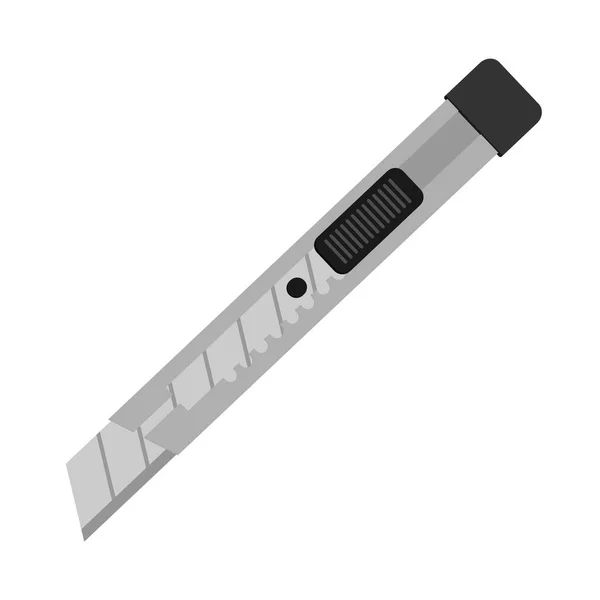 Couteau Cutter Modèle Conception Vectorielle Icône Papeterie — Image vectorielle