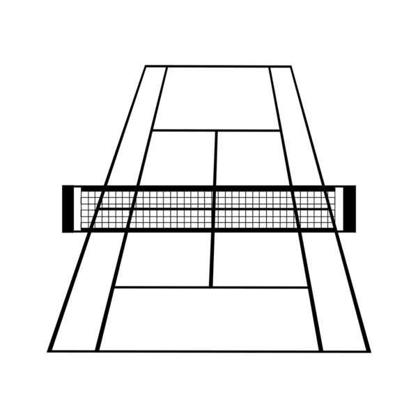 Tennisbaan Pictogram Vector Illustratie Ontwerp — Stockvector