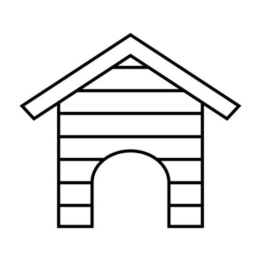 Köpek kulübesi, Köpek Kulübesi ikon vektör illüstrasyon sembolü tasarımı