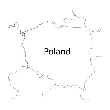 Poland harita simgesi vektör illüstrasyon tasarımı
