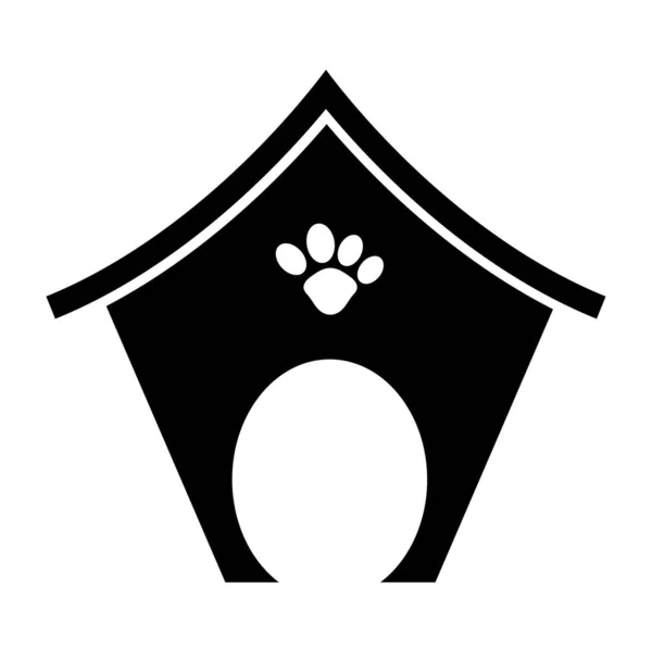 Doghouse Chien Chenil Icône Vectoriel Illustration Symbole Conception — Image vectorielle