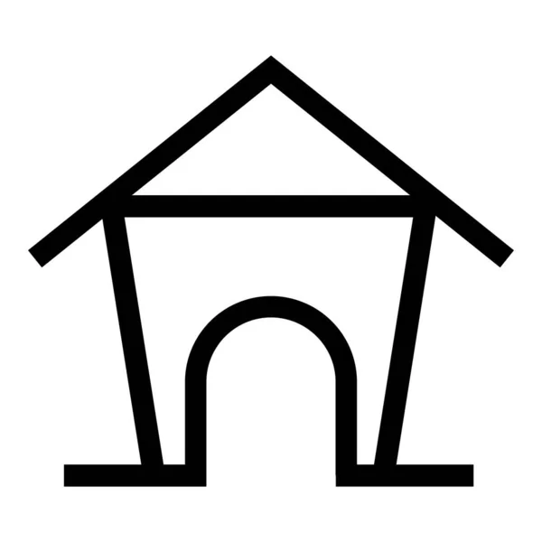 Doghouse Dog Kennel Ikon Vektor Illustration Symbol Design — Stock vektor