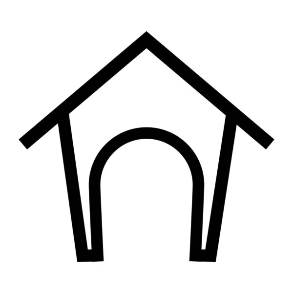 Doghouse Dog Kennel Иконка Векторной Иллюстрации Символа Дизайн — стоковый вектор