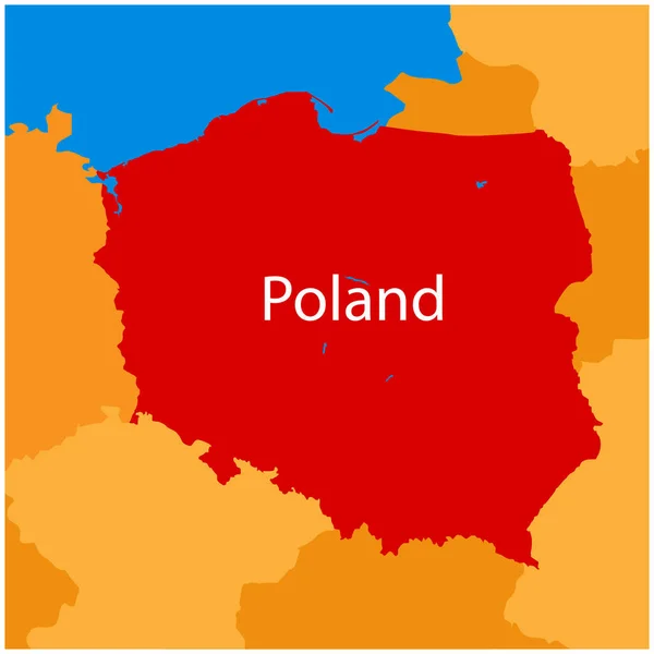 Poland Mappa Icona Vettoriale Illustrazione Design — Vettoriale Stock