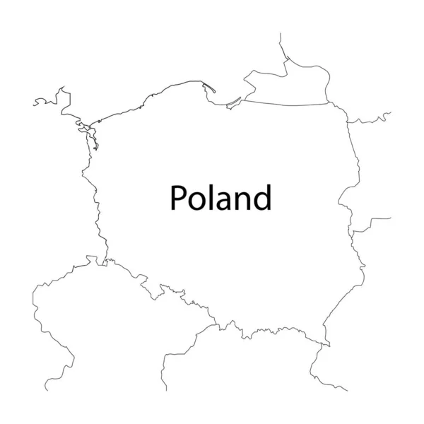 Poland Carte Icône Vectoriel Illustration Design — Image vectorielle