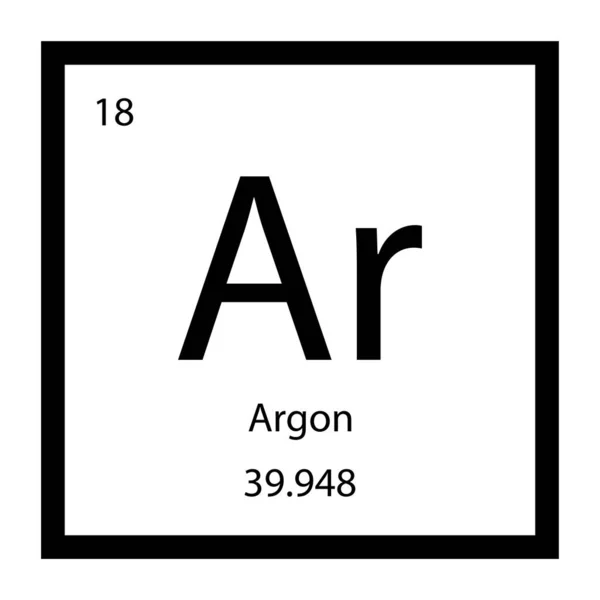 Icono Del Elemento Químico Argon Elemento Químico Tabla Periódica Firma — Vector de stock