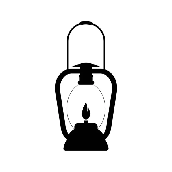 Camping Lanterna Icona Vettore Illustrazione Simbolo Design — Vettoriale Stock