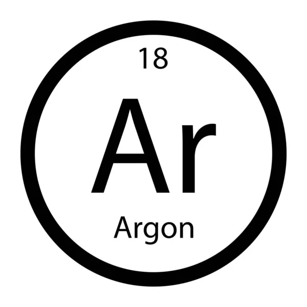 Argon Kimyasal Element Simgesi Periyodik Tablonun Kimyasal Elementi Atom Numarası — Stok Vektör