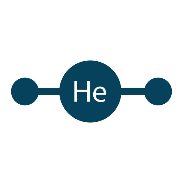 Hélium Periódusos Asztal Elem Kémiai Szimbólum Vektor Hélium Atom Gáz — Stock Vector