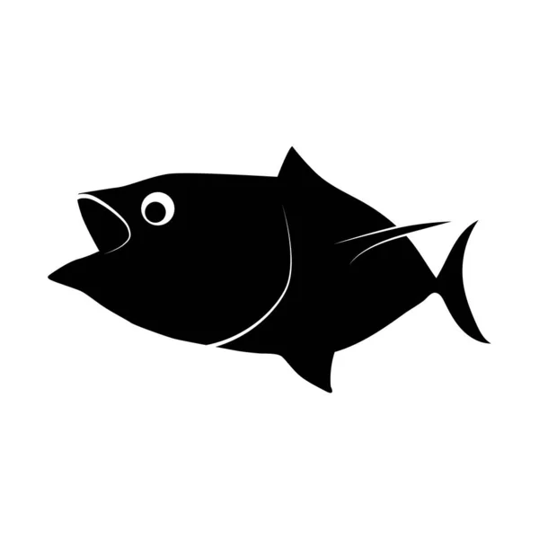 Тунець Риба Значок Векторний Дизайн Ілюстрації — стоковий вектор
