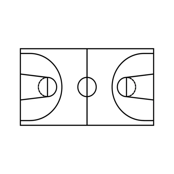 Μπάσκετ Δικαστήριο Εικονίδιο Διάνυσμα Εικονογράφηση Σχέδιο — Διανυσματικό Αρχείο