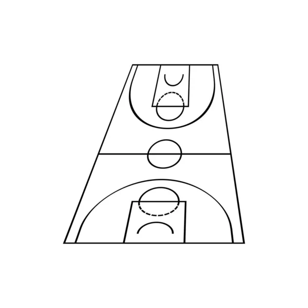 Basketbalveld Pictogram Vector Illustratie Ontwerp — Stockvector