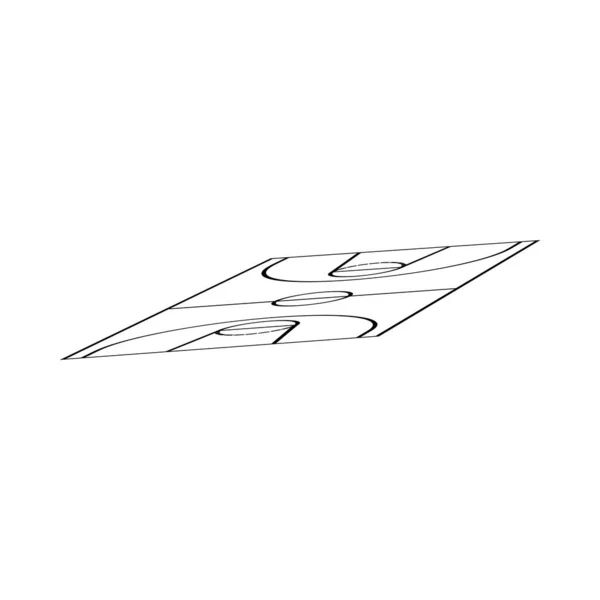 Terrain Basket Icône Vectoriel Illustration Design — Image vectorielle