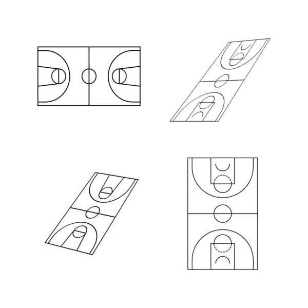 Koszykówka Sąd Ikona Wektor Ilustracja Projekt — Wektor stockowy