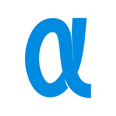 Alfa Simgesi Vektör Logo Şablonu Çizim Tasarımı