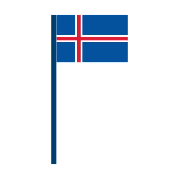 Iceland Flagga Ikon Vektor Illustration Design — Stock vektor