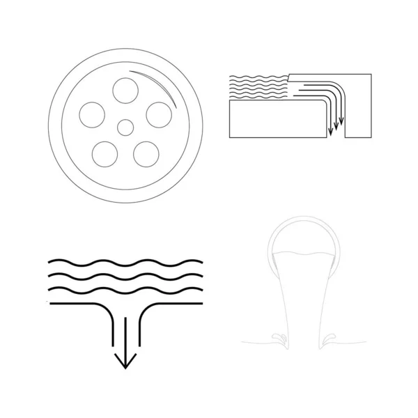 Alcantarillado Icono Vector Ilustración Diseño — Vector de stock