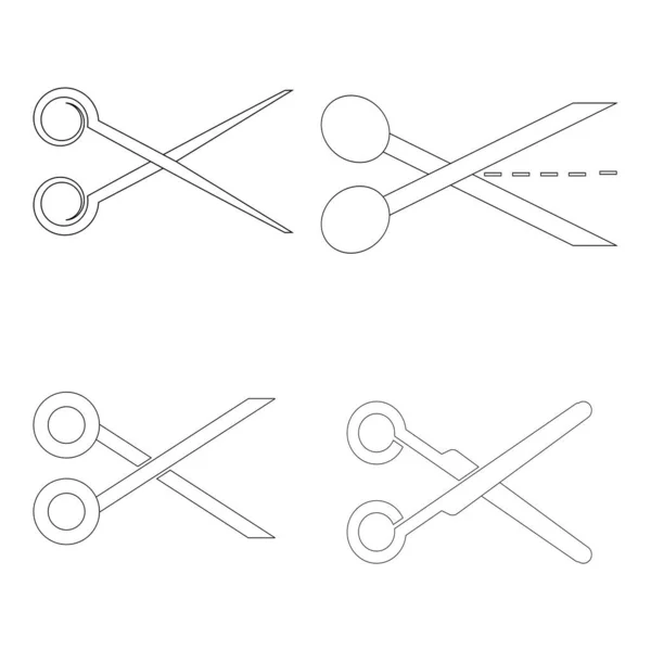 Řezání Nůžky Ikony Vektorové Ilustrace Design — Stockový vektor