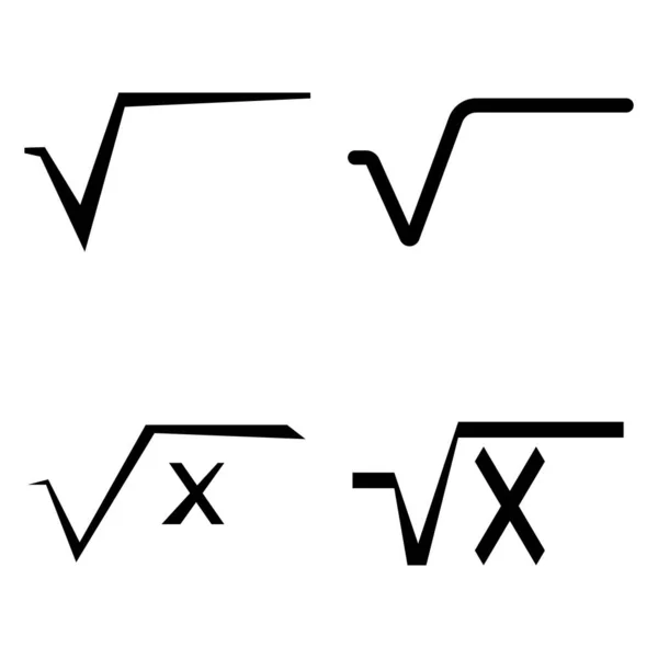 Mathématique Racine Icône Vectoriel Illustration Conception — Image vectorielle