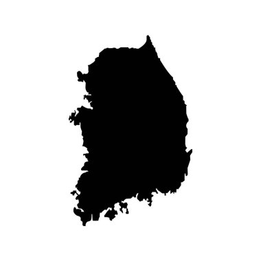 Güney Kore haritası ikon vektör illüstrasyon tasarımı